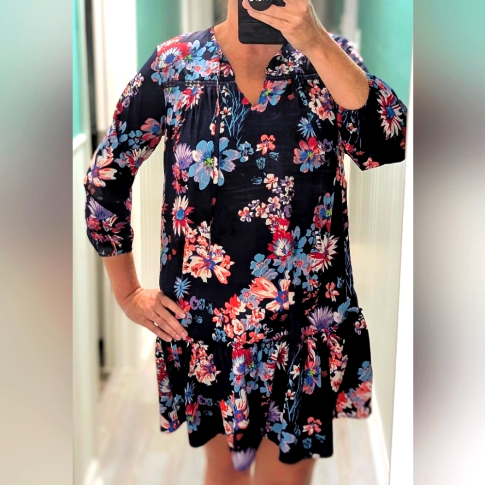 Philosophy Navy and Pink Floral Women's Dress